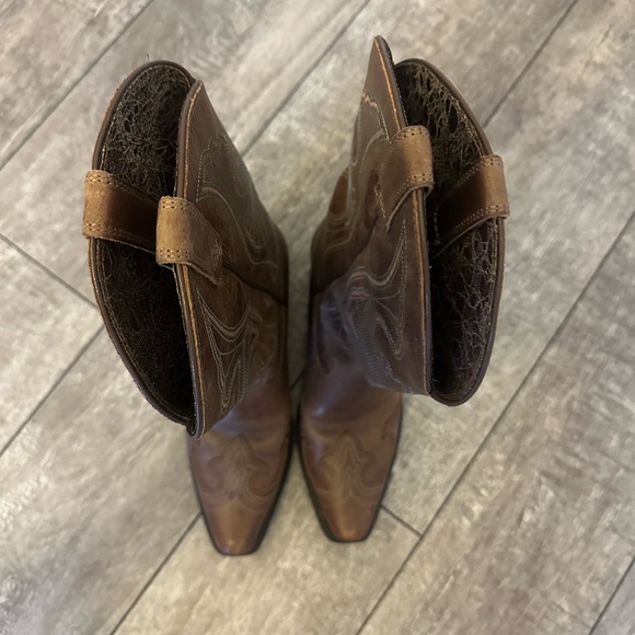 Brown leather cowboy boots 6.5 - Picture 3 of 8